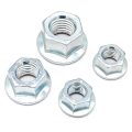 M4 Blue white zinc hex flange nut with serrated carbon steel Grade 4 grade 8 grade6